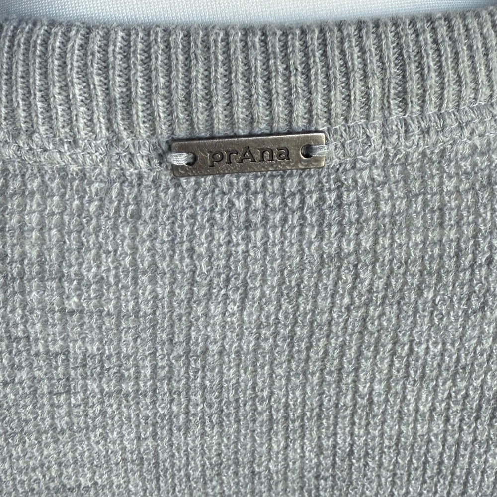 Prana XS Light Gray Textured Button Front Long Sleeve Top - Picture 4 of 8